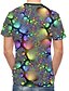 abordables Camisetas 3D de hombre-Hombre Camiseta Gráfico Abstracto Estampado Manga Corta Diario Tops Escote Redondo Plata / Verano