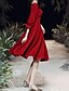 Χαμηλού Κόστους Κοκτέιλ Φορέματα-Γραμμή Α Κοκτέιλ Φορέματα Μινιμαλιστική Φόρεμα Καλωσόρισμα Μέχρι το γόνατο Μισό μανίκι Λαιμόκοψη V Σπαντέξ με Πλισέ 2022 / Κοκτέιλ Πάρτι
