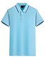 baratos polo clássico-Homens Camiseta Polo Camisa de golfe Camisa de tênis Bloco de cor Colarinho Colarinho de Camisa Branco Preto Cinzento Amarelo Azul Manga Curta Tamanho Grande Diário Esportes Básico Delgado Blusas