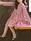 cheap Dresses-Girls&#039; Plaid 3D Printed Graphic Dresses Knee-length Dress Kids