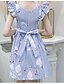 cheap Dresses-Kids Girls&#039; Dress Floral Striped Pink Light Blue