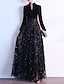 cheap Party Dresses-A-Line Evening Dresses Glittering Dress Prom Floor Length Long Sleeve High Neck Sequined with Buttons Sequin 2022 / Formal Evening