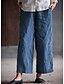 cheap Women&#039;s Pants-Women&#039;s Basic Wide Leg Pants Solid Colored Cotton Mid Waist Loose Blue White Black Wine Gray S M L XL XXL