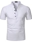 cheap Men&#039;s Polos-Men&#039;s Golf Shirt Tennis Shirt Solid Colored Collar Round Neck Daily Work Short Sleeve Patchwork Tops Basic White Black