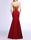 cheap Prom Dresses-Mermaid / Trumpet Prom Formal Evening Dress Strapless Sleeveless Floor Length Polyester with Sequin Appliques 2021