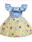 cheap Dresses-Kids Girls&#039; Dress Color Block Light Blue