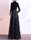 cheap Party Dresses-A-Line Evening Dresses Glittering Dress Prom Floor Length Long Sleeve High Neck Sequined with Buttons Sequin 2022 / Formal Evening