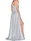 cheap Prom Dresses-A-Line Prom Dresses Sparkle Dress Engagement Prom Floor Length Sleeveless One Shoulder Polyester with Crystals Slit 2024