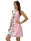 cheap Mini Dresses-Women&#039;s A Line Dress Short Mini Dress Black Pink Orange Yellow Short Sleeve Color Block V Neck S M L XL