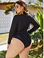 cheap Women&#039;s Plus Size Swimwear-Women&#039;s Swimwear One Piece Swimsuit Paisley Black Plus Size Swimwear Bathing Suits