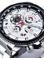 abordables Montres Mécaniques Homme-FORSINING Homme Montre Mécanique Montre Chic Habillée Grand Cadran Imperméable Double Fuseaux Horaires Date du jour Acier Inoxydable Suivre