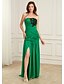 cheap Evening Dresses-Mermaid / Trumpet Evening Gown Sexy Dress Party Wear Floor Length Sleeveless Strapless Chiffon with Ruched Slit 2023