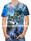 cheap Men&#039;s 3D T-shirts-Men&#039;s T shirt Tee Designer Summer Short Sleeve Graphic Patterned 3D Animal Round Neck Casual Daily Print Clothing Clothes Designer Casual Blue
