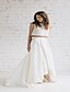 cheap Prom Dresses-Two Piece Prom Dresses Cut Out Dress Party Wear Asymmetrical Sleeveless Jewel Neck Lace with Pleats 2022