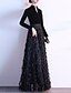 cheap Party Dresses-A-Line Evening Dresses Glittering Dress Prom Floor Length Long Sleeve High Neck Sequined with Buttons Sequin 2022 / Formal Evening