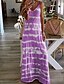 cheap Print Dresses-Women&#039;s Long Dress Maxi Dress Blue Purple Pink Sleeveless Tie Dye Print Spring Summer V Neck 2023 S M L XL XXL 3XL 4XL 5XL