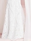 cheap Wedding Dresses-Hall Wedding Dresses Mermaid / Trumpet Halter Neck Short Sleeve Floor Length Polyester Bridal Gowns With Appliques 2024