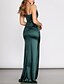 cheap Prom Dresses-Sheath / Column Sexy Prom Formal Evening Dress Scoop Neck Sleeveless Floor Length Spandex with Ruched Slit 2022