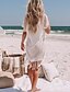 abordables Vestidos de playa-Mujer Bañadores Tapadera Normal Traje de baño Traje de baño modesto Croché Color sólido Blanco Negro Trajes de baño