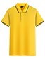baratos polo clássico-Homens Camiseta Polo Camisa de golfe Camisa de tênis Bloco de cor Colarinho Colarinho de Camisa Branco Preto Cinzento Amarelo Azul Manga Curta Tamanho Grande Diário Esportes Básico Delgado Blusas