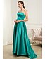 Χαμηλού Κόστους Βραδινά Φορέματα-Γραμμή Α Βραδινά φορέματα Μινιμαλιστική Φόρεμα Χοροεσπερίδα Ουρά Αμάνικο Στράπλες Σαρμέζ με Πλισέ 2022 / Επίσημο Βραδινό