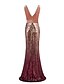 cheap Evening Dresses-A-Line Color Block Wedding Guest Formal Evening Dress V Neck Sleeveless Floor Length Velvet with Sequin 2021