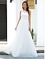 cheap Wedding Dresses-Beach Wedding Dresses A-Line Scoop Neck Sleeveless Floor Length Lace Bridal Gowns With Lace 2024