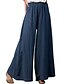 cheap Women&#039;s Pants-Women&#039;s Basic Cotton Loose Wide Leg Pants Solid Colored Blue Yellow Wine