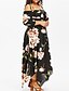 cheap Plus Size Dresses-Women&#039;s Shift Dress Midi Dress - 3/4 Length Sleeve Geometric Floral Lace up Patchwork Print V Neck Plus Size Punk &amp; Gothic Boho White Black XL XXL 3XL 4XL