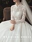 cheap Wedding Dresses-Hall Wedding Dresses Ball Gown High Neck Long Sleeve Watteau Train Lace Bridal Gowns With Lace Beading 2024