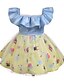 cheap Dresses-Kids Girls&#039; Dress Color Block Light Blue