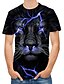 cheap Men&#039;s 3D T-shirts-Men&#039;s Tee T shirt Tee Designer 1950s Graphic Patterned 3D Animal Round Neck Party Casual 3D Print Print Clothing Clothes Designer 1950s Casual Black