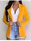hesapli Kadın Blazer Ceketler ve Takım Elbiseler-Kadın&#039;s Blazer Moda Modern Dar Kesim Günlük İş Giyimi Sevgililer Günü Ceket Polyester Beyaz Siyah Doğal Pembe Bahar Sonbahar Önü Açık V Yaka Normal S M L XL XXL 3XL