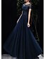 cheap Prom Dresses-A-Line Empire Prom Formal Evening Dress Illusion Neck Short Sleeve Floor Length Tulle with Beading Sequin 2021