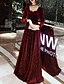 cheap Prom Dresses-A-Line Glittering Prom Formal Evening Dress Scoop Neck Long Sleeve Floor Length Sequined Velvet with Sequin 2021