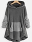 cheap Hoodies &amp; Sweatshirts-Women&#039;s Sweatshirt Pullover Front Pocket Basic Sherpa Fleece Teddy Pink Green Gray Casual Oversized Long Sleeve Fleece