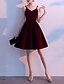 cheap Cocktail Dresses-A-Line Cocktail Dresses Hot Dress Homecoming Knee Length Sleeveless V Neck Velvet with Pleats 2022 / Cocktail Party