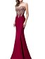 cheap Prom Dresses-Mermaid / Trumpet Prom Formal Evening Dress Strapless Sleeveless Floor Length Polyester with Sequin Appliques 2021