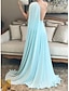 Χαμηλού Κόστους Βραδινά Φορέματα-Γραμμή Α Βραδινά φορέματα Κομψό Φόρεμα Φόρεμα πάρτι Ουρά Αμάνικο Ένας Ώμος Σιφόν με Πιασίματα 2023