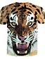 cheap Tees &amp; Shirts-Kids Toddler Boys&#039; Tee Short Sleeve Tiger Fantastic Beasts Color Block 3D Animal Print Brown Children Tops Active Basic Children&#039;s Day