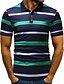 preiswerte חולצות פולו לגברים-Men&#039;s golf shirts Golf Shirt Tennis Shirt Striped Regular Fit Tops Shirt Collar Green Yellow