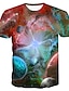 cheap Men&#039;s 3D T-shirts-Men&#039;s Tee T shirt Tee Designer Summer 3D Print Galaxy Graphic Plus Size Short Sleeve Round Neck Daily Print Clothing Clothes Designer Green Blue Rainbow