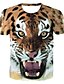 cheap Tees &amp; Shirts-Kids Toddler Boys&#039; Tee Short Sleeve Tiger Fantastic Beasts Color Block 3D Animal Print Brown Children Tops Active Basic Children&#039;s Day