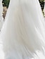 cheap Wedding Dresses-Beach Open Back Wedding Dresses Sweep / Brush Train A-Line Long Sleeve V Neck Polyester With Lace Embroidery 2023 Spring &amp; Summer Bridal Gowns