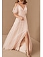 cheap Bridesmaid Dresses-A-Line Bridesmaid Dress V Neck Short Sleeve Beautiful Back Floor Length Tulle with Pleats 2022