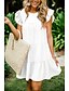cheap Mini Dresses-Women&#039;s A Line Dress Knee Length Dress White Black Purple Wine Short Sleeve Solid Color Round Neck Hot S M L XL