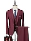 cheap Suits-Dark Navy/Black/Burgundy Men&#039;s Wedding Suits Business Formal Work Wear Solid Colored 3 Piece Suits Standard Fit Single Breasted One-button 2024