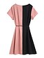 cheap Plus Size Dresses-Women&#039;s A Line Dress Short Mini Dress Blushing Pink Long Sleeve Blue &amp; White Black &amp; Red Solid Color Color Block Patchwork Spring &amp; Summer V Neck Basic Casual L XL XXL 3XL