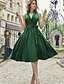 billige design festkjoler-kvinders semi-formelle festkjole brudekjole midikjole grøn blå rød ærmeløs ren farve forår sommer skjortekrave 1950&#039;erne slim s m l xl xxl
