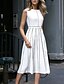 cheap Women&#039;s Dresses-Women&#039;s A-Line Dress Midi Dress - Sleeveless Striped Spring &amp; Summer Elegant 2020 White XL XXL